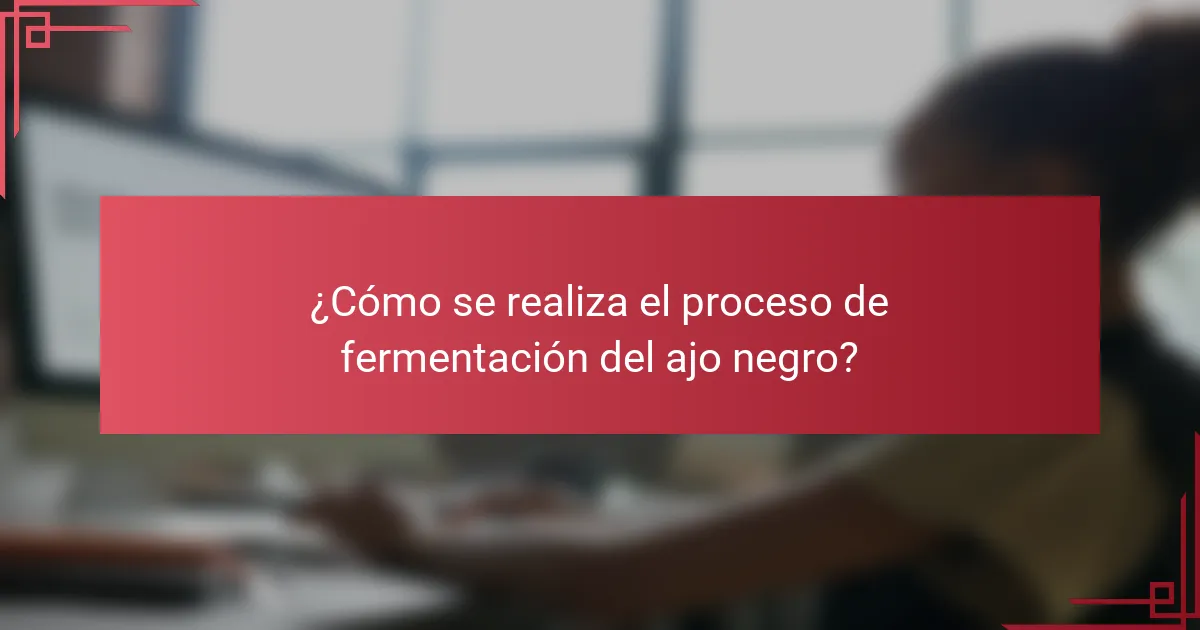 ¿Cómo se realiza el proceso de fermentación del ajo negro?