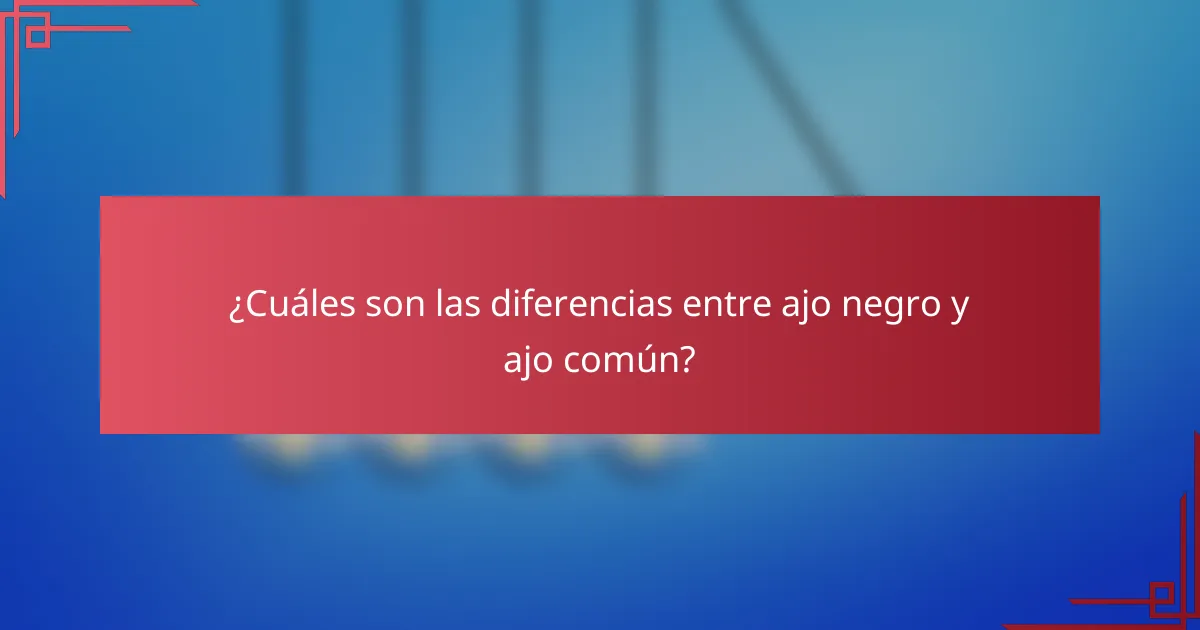 ¿Cuáles son las diferencias entre ajo negro y ajo común?